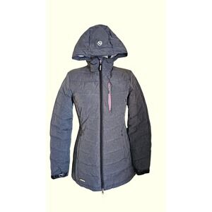 Black Mountain Summit Women's Grey Puffer Hooded Jacket XS
